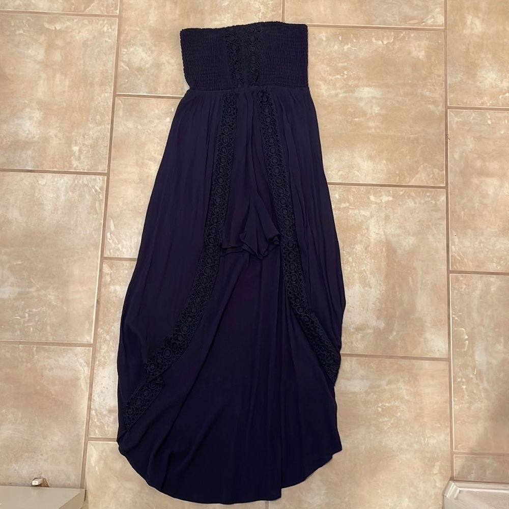 Romper dress navy blue tube top